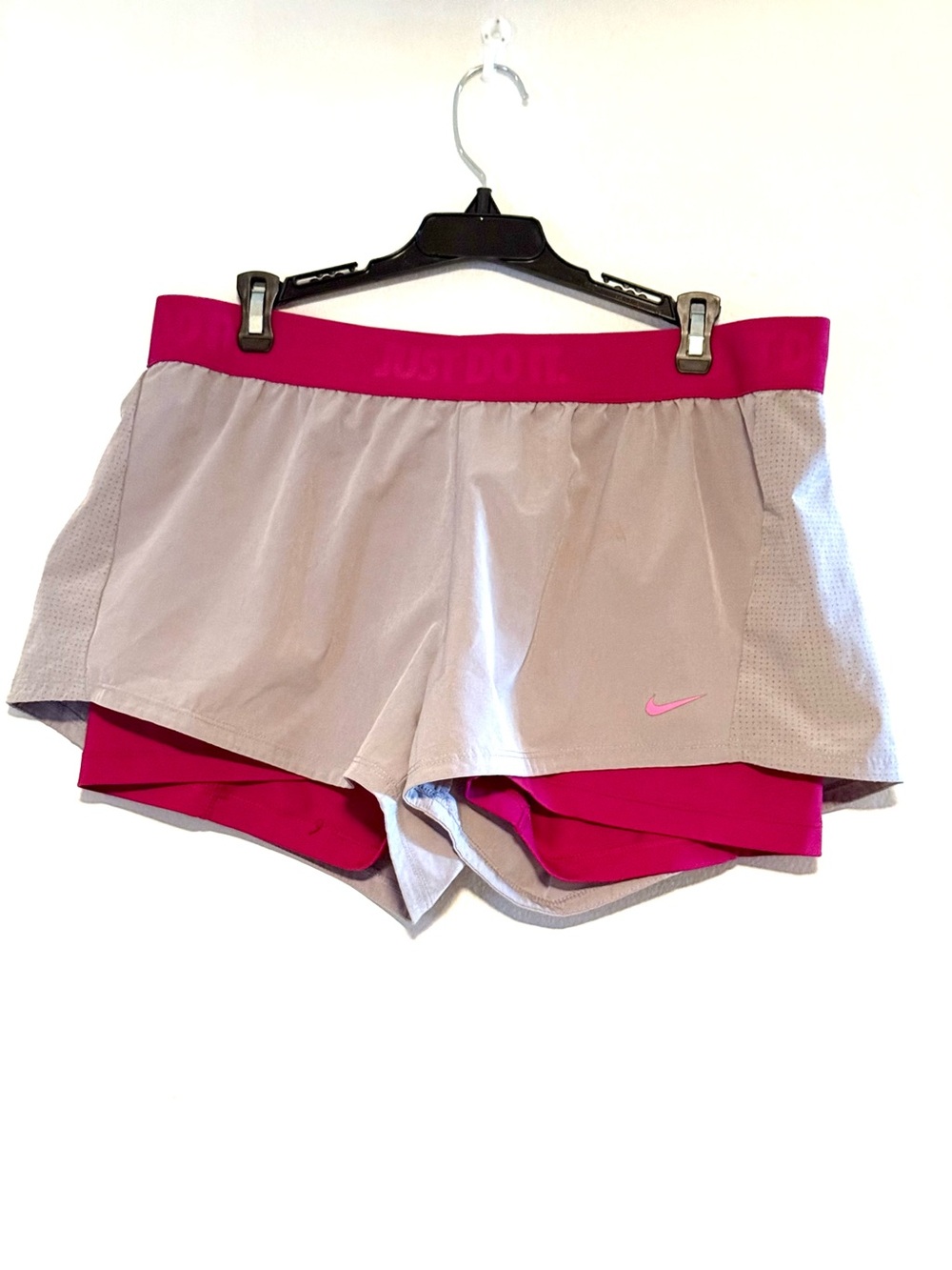 Nike Dri-FIT Gray Pink Running Shorts Size XL
